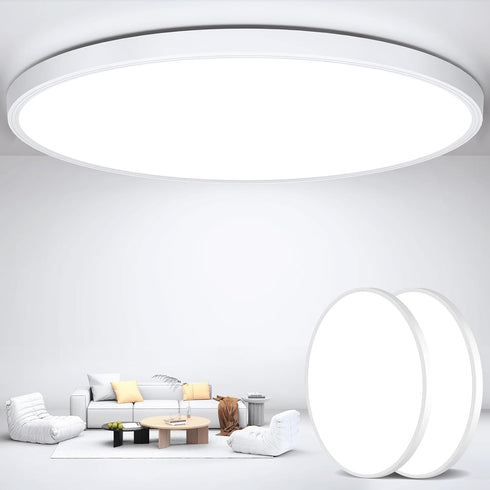 DEALGADGETS Flush Mount Ceiling Light Fixtures,12inch Flat led Light for Ceiling,6500K 3200LM Ultra