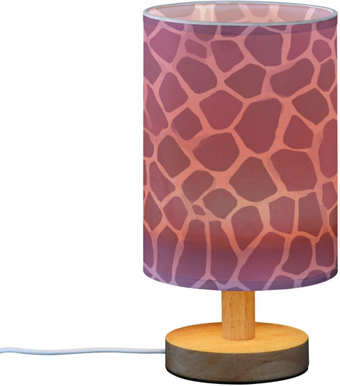 Dussdil (4) Purple Giraffe Skin Table Lamp Bedroom Bedside Night Reading Desk Lamps Cylinder Nightstand Sleeping Light