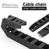R18 Black Plastic Cable Wire Carrier Drag Chain, 10mm x 15mm, 1M Length for CNC with End Connectors