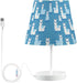 3 Bedside Lamp Alpaca Blue Table Lamp for Bedroom Desk Lamp with USB Port LED Nightstand Color Temperatures