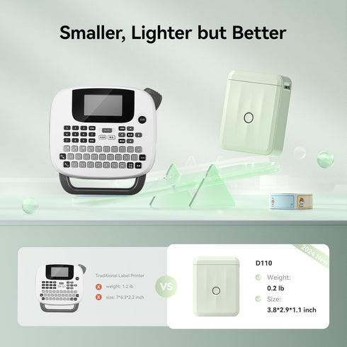 NIIMBOT Label Maker Bluetooth Label Printer, Household Organization D110 Label Maker Machine with Tape, Portable for