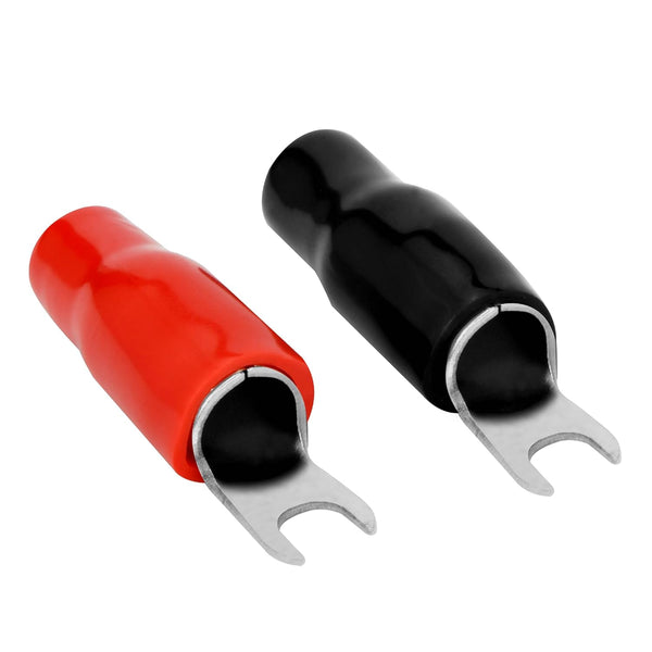 Conext Link 20pcs Barrier Spade Fork Terminal Connector 4 GA AWG Crimp Red Black Boot (16554)