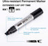 ZEYAR Permanent Markers Pen, JUMBLE Size, Set of 4, Aluminum Barrel, Premium Waterproof & Smear Proof Markers