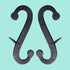 6.25 Renovators Supply Manufacturing Shutter Dogs Pair in Black Decorative S Shaped Wrought Iron Shutter Dogs