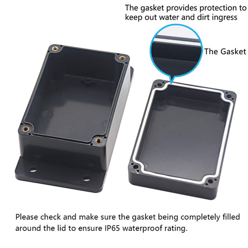 Zulkit Junction Box, ABS Plastic Dustproof Waterproof IP65 Universal Electrical Boxes Project Enclosure, Pack of 2