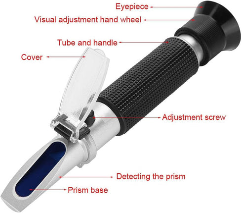 58 92% Refractometer with ATC,Refractometer to Wort Specific Gravity Beer Fruit Juicer Wine Sugar Test Hydrometer