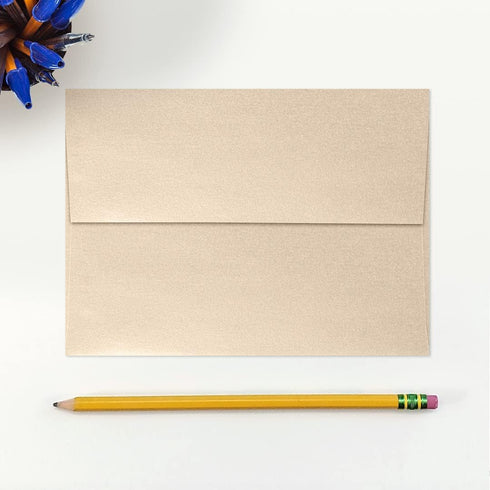 LUXPaper A7 Invitation Envelopes | 5 1/4" x 7 1/4" | 50 Qty | Peel & Press | Taupe Metallic | 80lb. Text