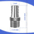 NPT 1" Male Thread to 1 Inch O.D. Barb Stainless Steel Pipe Fitting, Pack of 2 pcs for Connecting Air Hose Tubing