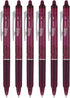 Pilot FriXion Ball Clicker Retractable Erasable Gel Pen, Fine Point 0.7mm, Burgundy Ink, 6 Count