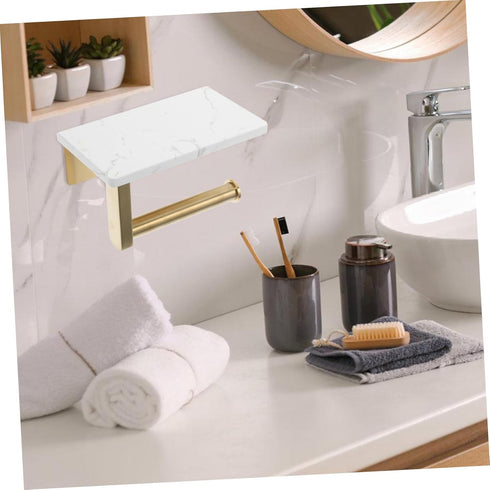 Wall-Mounted Marble Finish Paper Towel Holder for Bathroom