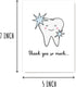 SNMDesigns 5 7 inches Dentist Thank You Card - Thank You So Much Pretty Card - Cute Thanks Tooth Card - Simple Thanks