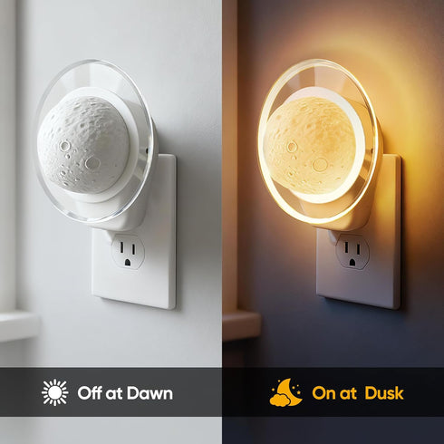 2 Packs Dawn,Dimmable Night Lights Plug into Wall - Motion Sensor Plug in Night Light with Auto Dusk to Soft White