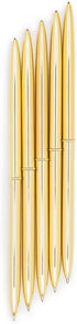 Gold Pens with Black Ink, Luxury Ballpoint Gold Pen Set of 6 in Glossy White Gift Box for Office Supplies