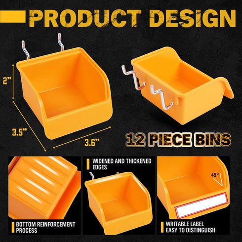 ELEAD 260 Piece Pegboard Hooks, 1/8 and 1/4 inch Organizer Accessories with Pegboard Bins