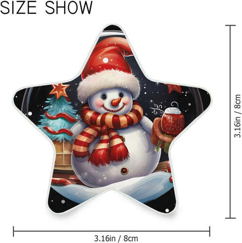 ALAZA Merry Christmas Snowman Tree Black Star Shaped LED Night Light Dusk to Dawn Sensor Plug in Night Home Decor Desk