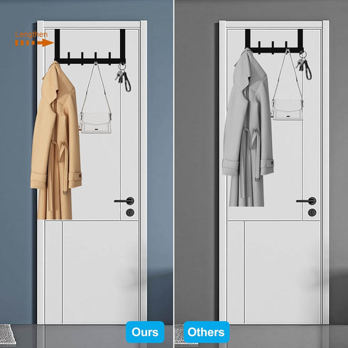 Over The Door Hooks, Large Sturdy Door Hanger with 12 Hooks, Heavy Duty Towel Rack for Bathroom, Bedroom, Kitchen