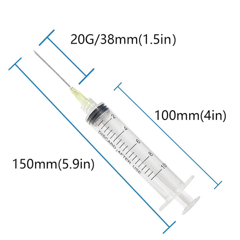 30 Pack 10mL Syringe with Needle 20 Gauge 1.5inch, Scientific Labs, Measurement, Individually Wrapped