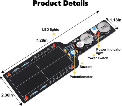 Metal Detector Soldering Project Kit- DIY Soldering Practice Kit with Handheld Non-Contact Detection Module, Electronic