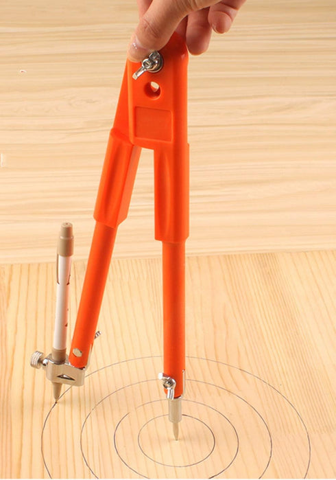 Professional Woodworking Compass Pencil Marking Compass for Geometry, Medium Circle Maker Scriber