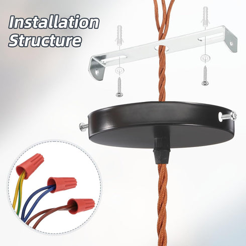 LUMLLSAJI 120mm (4.72") 4 Set Universal Light Fixture Mounting Bracket Kit, Light Crossbar Ceiling Light Plate