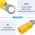 Glarks 100pcs 12-10 Gauge M4 Ring Electrical Insulated Quick Splice Crimp Terminals Connectors