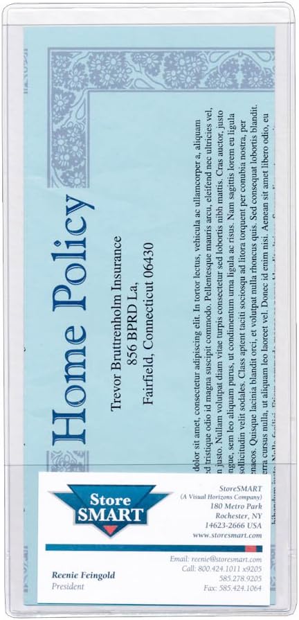 StoreSMART Brochure Holder with Business Card Pocket - Clear Vinyl Plastic - 10 Pack - 8 3/4" x 4"