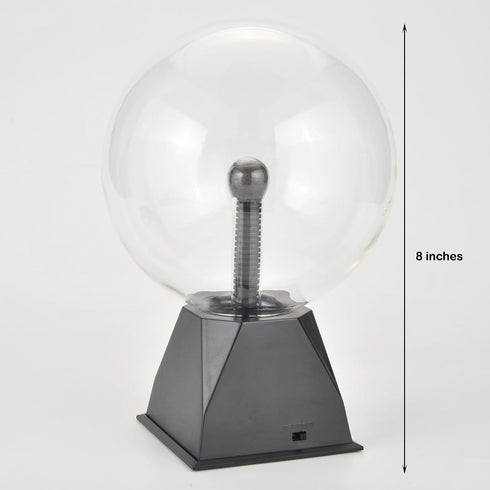 8 inch PowerTRC Plasma Ball, Plasma Night Lamp, Batter Powered Respond to Touch & Sound Plasma Globe, Party/Science