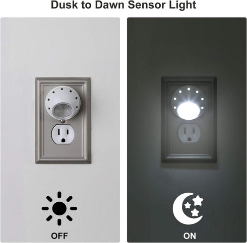 360 4 Pack DEWENWILS Plug in Night Lights into Wall, Dusk to Dawn Sensor, Rotating, Directional LED Nightlights