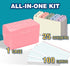 H4D 3x5 100 25 Index Card Holder with Heavyweight Ruled Index Cards and Plastic Dividers, Light Pink