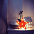4 Jutom Pieces Star Night Lights LED Plastic Star Shaped Sign Lighted Marquee Desk Lamp for Gift Red