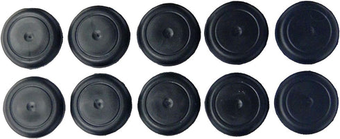 3/4" 0.75 Inch Black Rubber Plugs - Flush Mount Body and Sheet Metal Holes, Qty 10