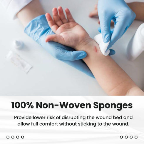 2" 2" (200 Count) 4-Ply (Pack 5) Dealmed x Non-Woven Gauze Sponges All-Purpose Non-Sterile Absorbent Dental Gauze Wound