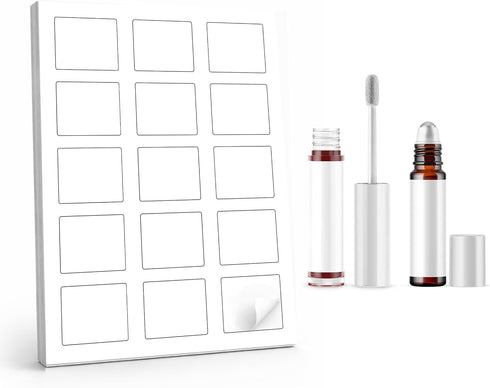 Dashleigh Perfume Bottle Labels Waterproof, 75 Blank Printable Vinyl Stickers 2.2x1.7 Inch