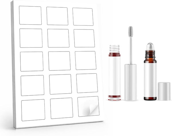 Dashleigh Perfume Bottle Labels Waterproof, 75 Blank Printable Vinyl Stickers 2.2x1.7 Inch