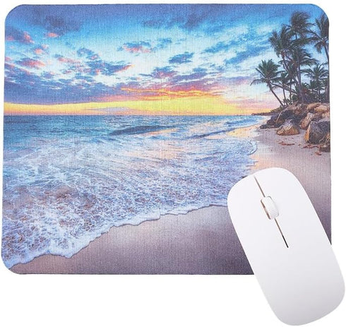 BEAMARKER Beach Sunset Mouse Pad Non-Slip Rubber Base Computer Mouse Pad Waterproof Washable