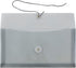 JAM PAPER Plastic Envelopes with Button & String Tie Closure, #10 Business Booklet, Smoke Gray, 12 Pack