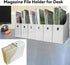 Evelots Magazine File Holder Organizer Box (6, 12, or 24 Pack) for Desk and Shelves, Includes Labels for Organization