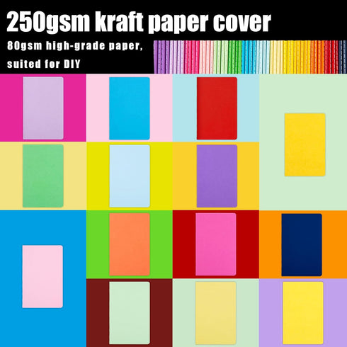 Koogel 56 Pads Mini Blank Notebooks, Small Pocket Notepads 3.5 x 5.5 Inch Memo Notepad Journals for Travelers, Kids,
