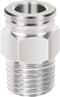 Beduan Pneumatic BPC Nickel-Plated Brass Push to Connect Air Fitting, 1/4" Tube OD x 3/8" NPT Male