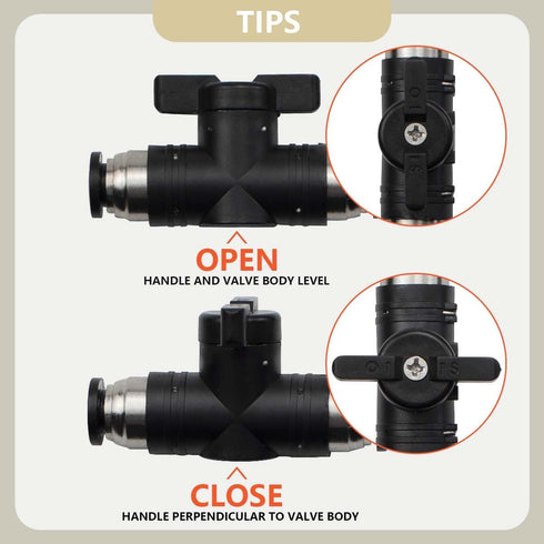 3 Pcs 6mm Pneumatic Ball Valve Push to Connect Fittings for Air Flow Control Valve