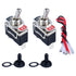 2pcs Waterproof ON/Off Rocker Toggle Switch 30A 12VDC/20A 120VAC SPST 2Pin Electric Pull Push Switch with Pre-Wired