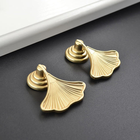2pcs Set, Closet Operitacx Fan-Shaped Single Hole Cabinet Knobs Door Pulls Drawer Hardware, Furniture Handle