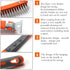Wire Brush Set - 2 Pcs Stainless Steel and Carbon Scratch Brush with 14" Long Rubber Handle for Cleaning