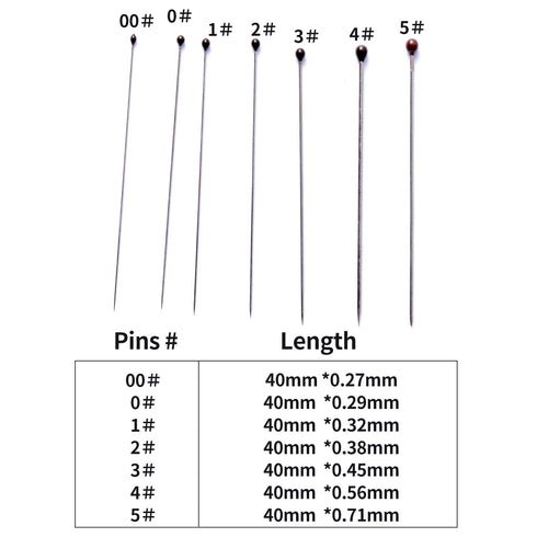 350 Pcs Stainless Steel Insect Pins in 7 Sizes, Specimen Entomology Pins for School Lab Butterfly Collectors with Vials