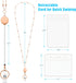 Retractable Badge Reel Lanyard with 2 Pieces ID Holder for Women, Fashion Beaded Chain Premium Stainless Steel Necklace