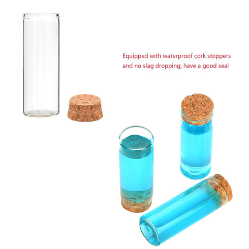 24PCS 40ml Glass Test Tubes with Cork Stoppers, 30 x 80mm Liquid Sample Vial, Clear Flat Test Tubes for Bath Salt, Candy Storage, Scientific Experiments, Party Decoration and Plant Propagation