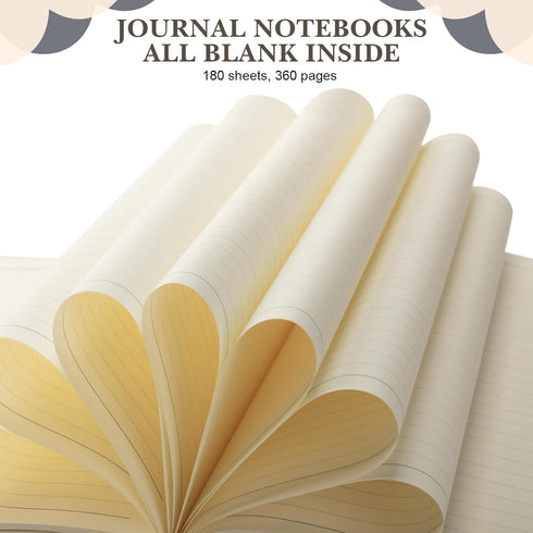 SATINIOR 5 Pack A4 Notebooks, Large Journal, 360 Pages, Leather Softcover, 8.5'' x 11'' (Gray)
