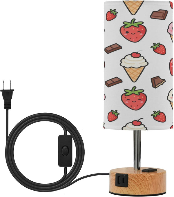 MOOCG Ice Cream Design Touch Control Table Lamp with Fabric Shade, 3 Color