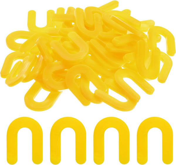 uxcell 100Pcs Yellow Horseshoe Shim Tile Spacers, 5mm U Shape Plastic Wall Floor Tile Spacers for Tile Leveling