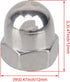BQLZR 304 Stainless Steel Cap Acorn Hex Nut M6 Right Hand Threads, Marine Replacement for 2007 XC90 & 2009 S-60, Pack